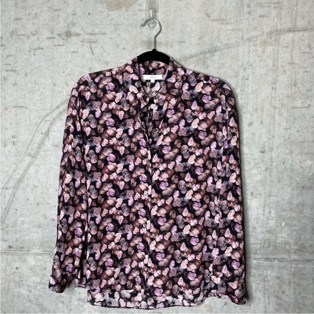 VINCE. Floral Silk Top